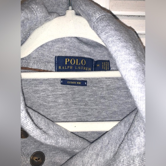 Polo Ralph Lauren Estate Rib Shawl Sweater in Heather Gray Size XXL - Picture 6 of 8